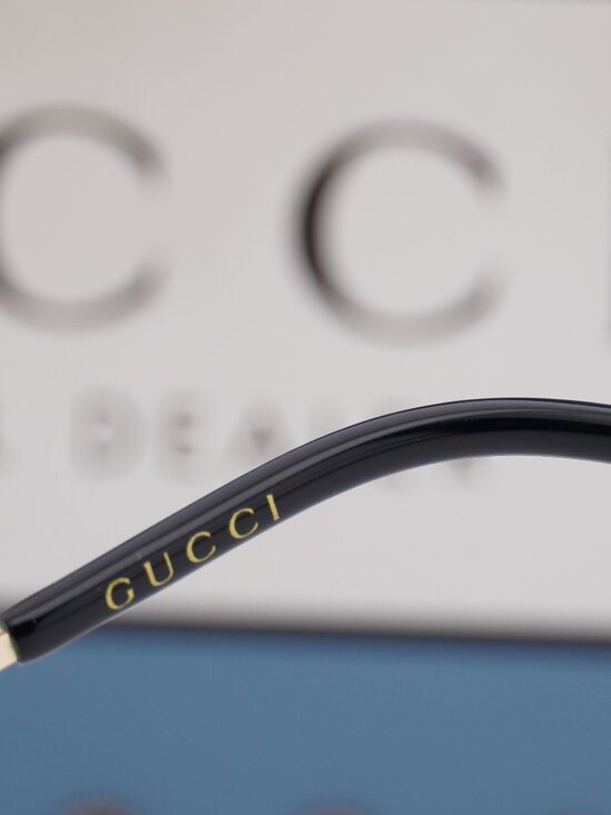 Gucci GG0649SK 001 Butterfly Sunglasses - Black / Grey main image 4